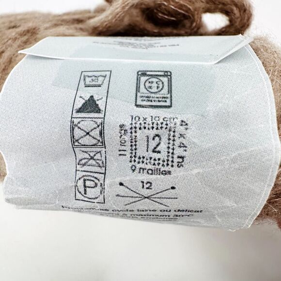 Vintage Phildar Reve 20% Mohair Yarn Bulky Light Latte Brown Made in Italy - Picture 3 of 4